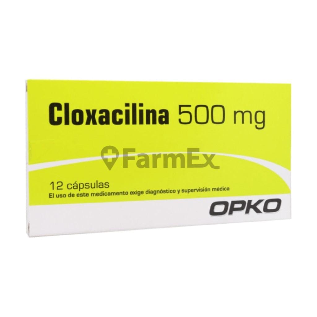 Cloxacilina 500 mg x 12 cápsulas Farmex-Fonasa-Persistente